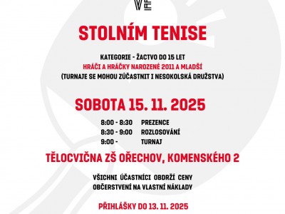 SOKOL Ořechov - župní turnaj ve stolním tenise
